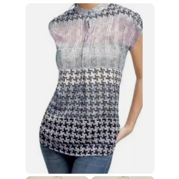 CAbi Astor Blouse Multicolor Cap Sleeve Tunic Small Popover #735 - Picture 1 of 8